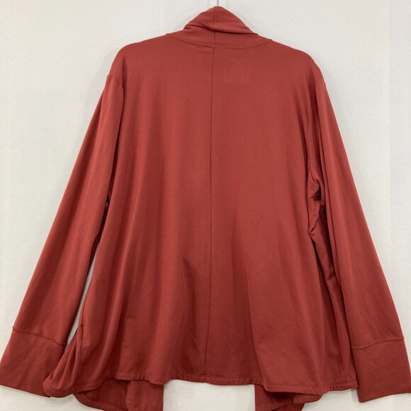 Nike Rust Brown size XXL Draped Open Front Stretch Knit Lightweight Jacket - Picture 7 of 8